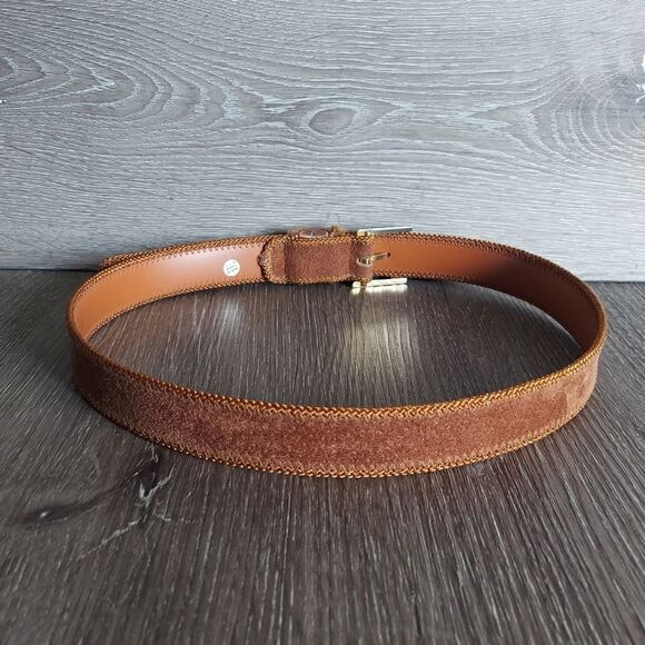 r. phillips Vintage Brown Suede Belt Medium/Large - Picture 3 of 6